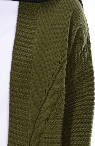 Strickjacke mit Fledermausärmeln 5656-01 Khaki 5656-01