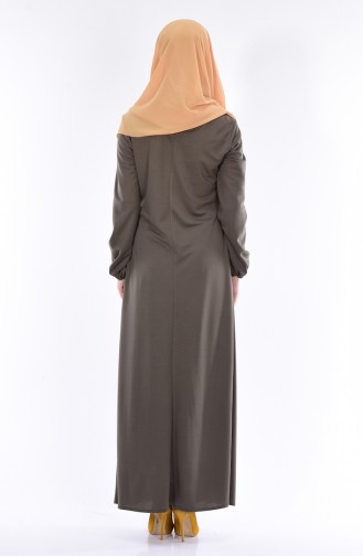 Khaki Hijab Dress 4426-02