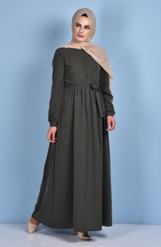 Khaki Hijab Dress 4125-02