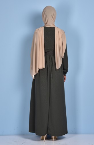 Khaki Hijab Dress 4125-02
