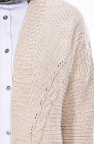 Strickjacke mit Fledermausärmeln 5656-07 Creme 5656-07