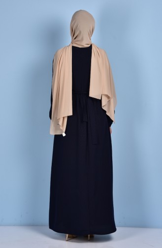 Navy Blue Hijab Dress 4125-05