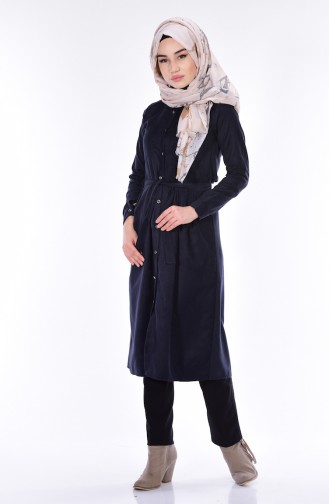 Belted Tunic 1003-03 Navy Blue 1003-03