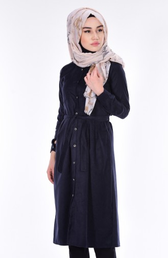 Belted Tunic 1003-03 Navy Blue 1003-03