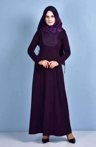 Purple Hijab Dress 5068-02