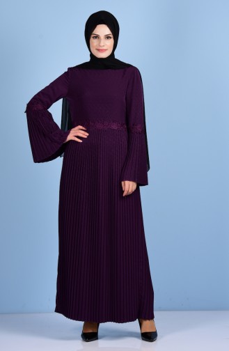 Pleated Dress 4123-10 Purple 4123-10