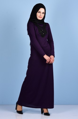 Purple Hijab Dress 2163-06