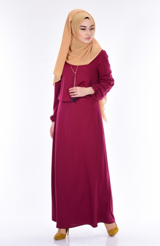 Plum Hijab Dress 4426-01