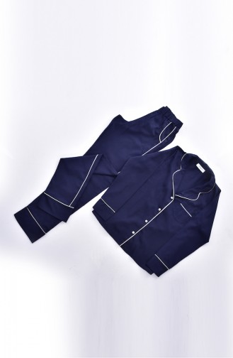 Ensemble Pyjama Coton 2001-01 Bleu Marine 2001-01