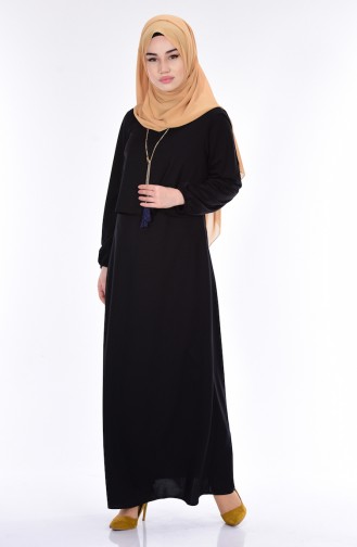 Black Hijab Dress 4426-05