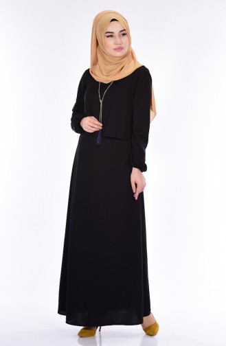 Black Hijab Dress 4426-05