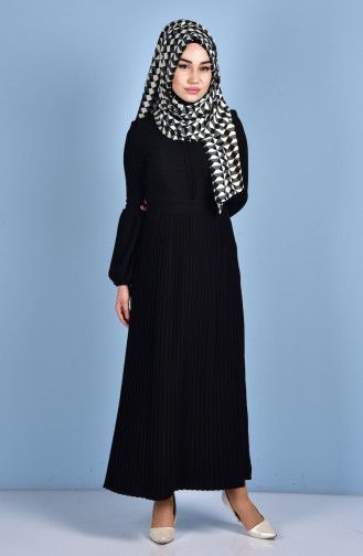 Schwarz Hijab Kleider 129-03