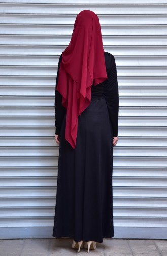 Black Hijab Dress 6117-03