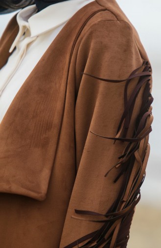 Wildleder Kleid mit Fransen 0051-01 Tabak 0051-01