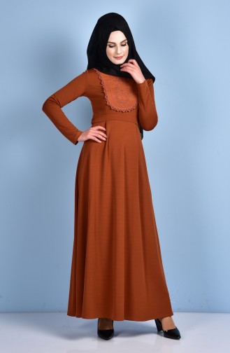 Tan Hijab Dress 5068-04