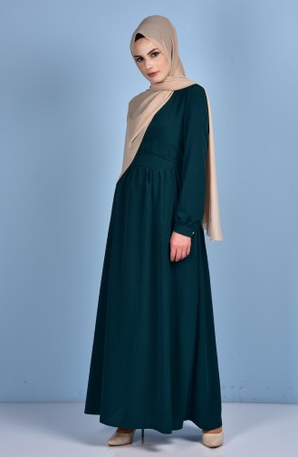 Emerald Green Hijab Dress 4125-01