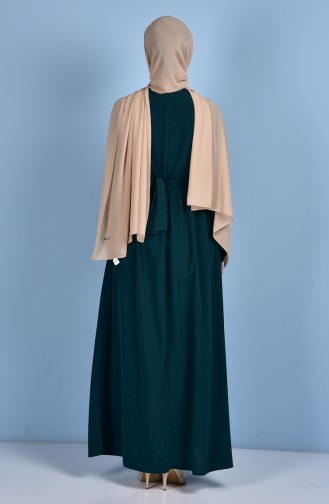 Emerald Green Hijab Dress 4125-01