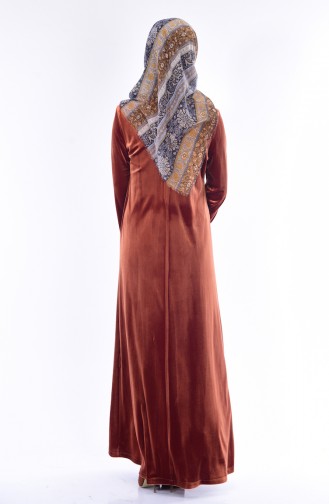 Brick Red Hijab Dress 1470-03