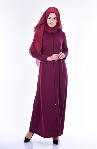 Abaya mit Reißverschluss 3035-12 Weinrot 3035-12