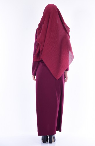 Zippered abaya 3035-12 claret red 3035-12