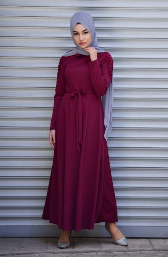 Plum Hijab Dress 6114-03