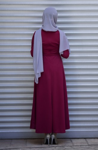 Plum Hijab Dress 6114-03