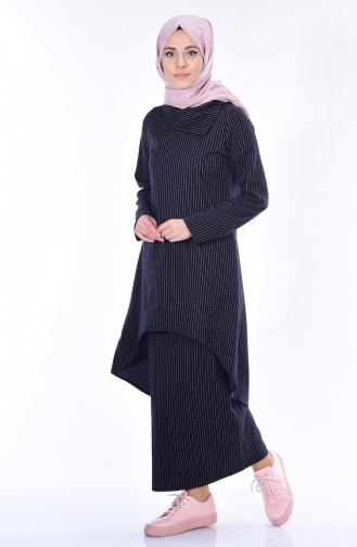 Ensemble Deux Pieces Jupe Tunique 6009A-02 Noir 6009A-02