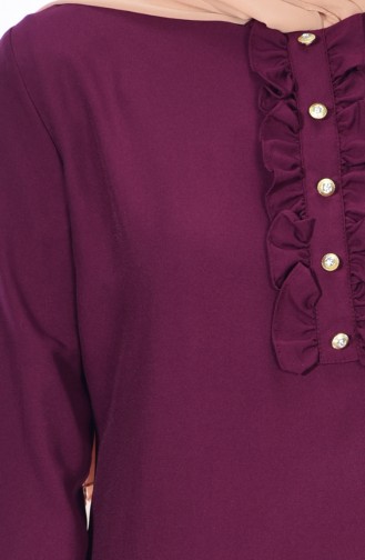 Button Detailed Tunic 1133-04 Cherry 1133-04