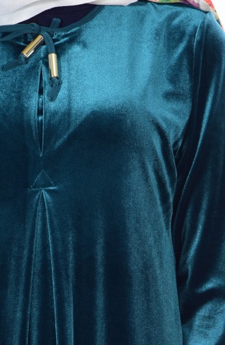 Kadife Elbise 1470-01 Yeşil
