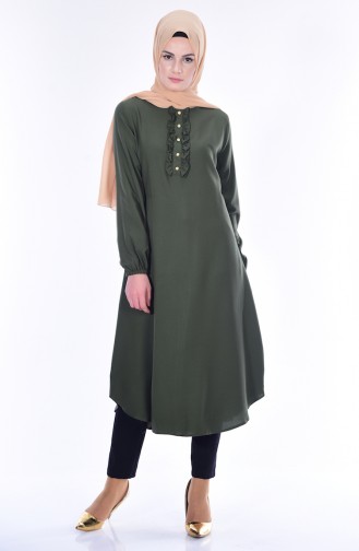 Button Detailed Tunic 1133-03 Green 1133-03