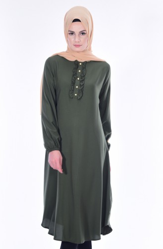 Button Detailed Tunic 1133-03 Green 1133-03