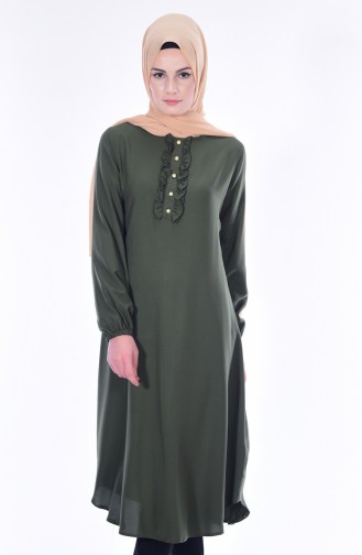 Düğme Detaylı Tunik 1133-03 Yeşil