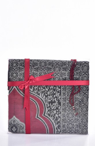 Ensemble Tapis de Prière Pour Offrir 8292-10 Bordeaux 8292-10