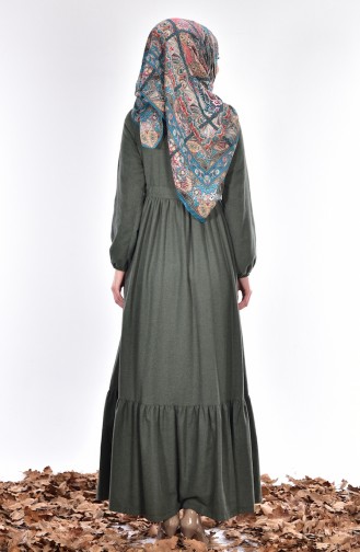 Khaki Hijab Dress 1440-05