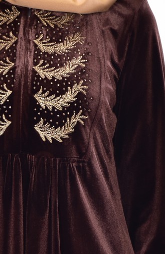 Brown Hijab Dress 1479-03