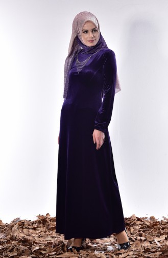 Purple Hijab Dress 0681-08