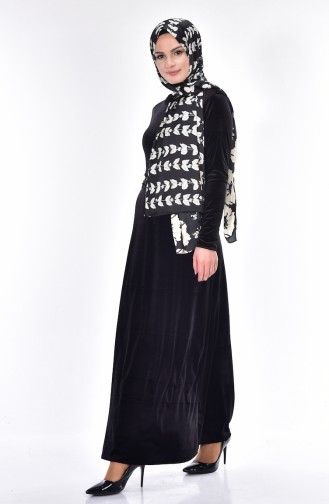 Lace Detailed Dress 1002-04 Black 1002-04