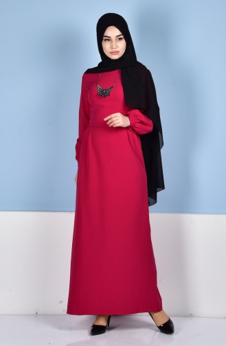Fuchsia Hijab Dress 7147-03