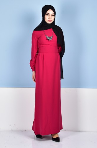 Fuchsia Hijab Dress 7147-03