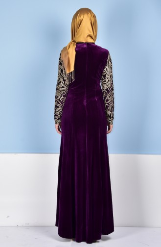 Purple Hijab Evening Dress 52633-02
