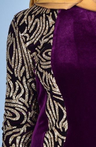 Purple Hijab Evening Dress 52633-02