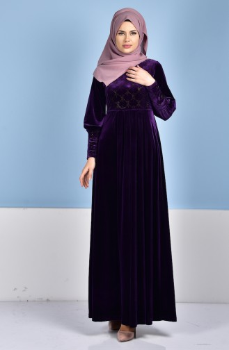 Purple Hijab Dress 1463-04