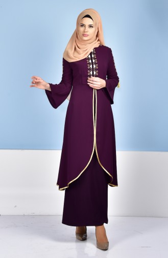 Purple Hijab Dress 5000-05