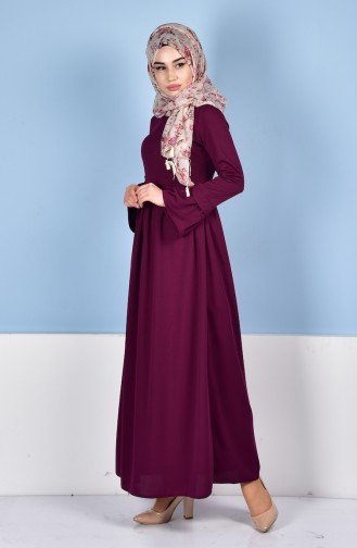 Plum Hijab Dress 6098A-04