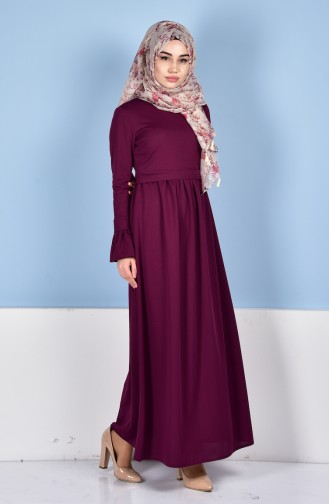 Plum Hijab Dress 6098A-04