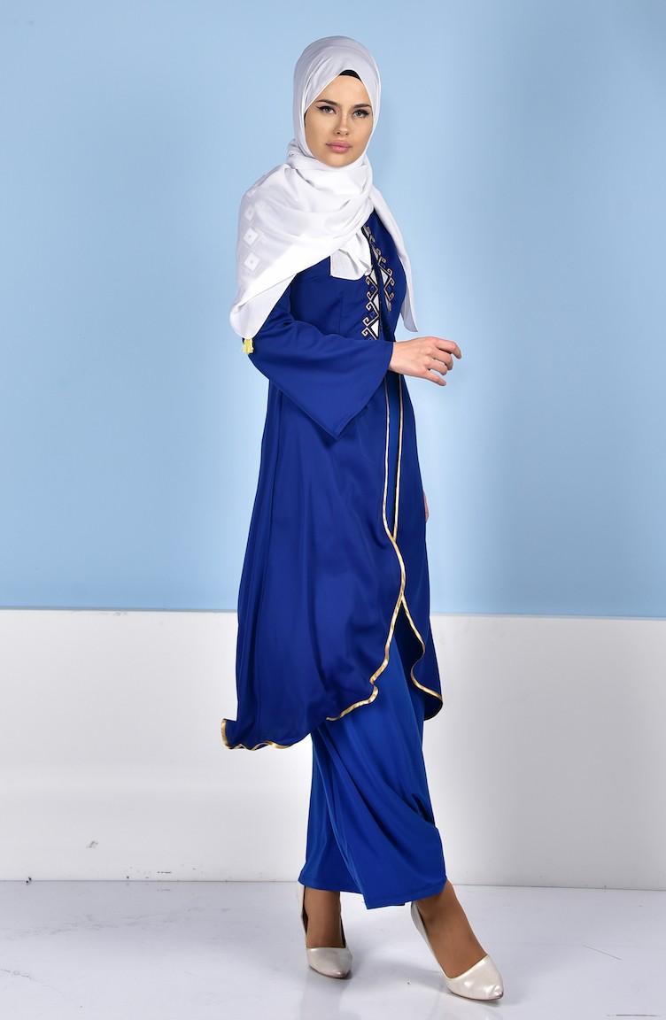 robe caftan bleu roi