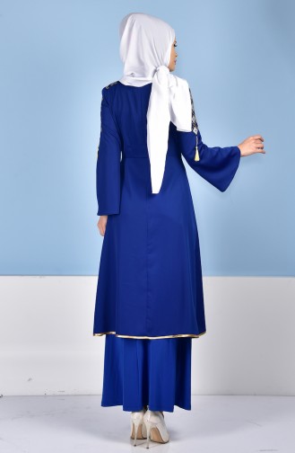 فستان يومي للمحجبات لون أزرق 5000-02