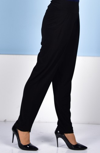 High Waist Pleated Trousers 1014-01 Black 1014-01