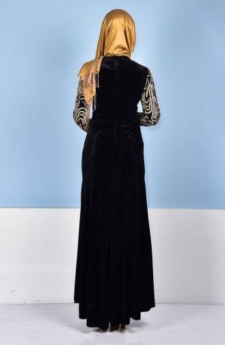 Black Hijab Evening Dress 52633-03