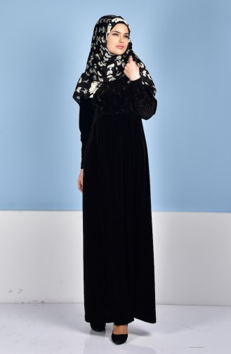 Black Hijab Dress 1463-01